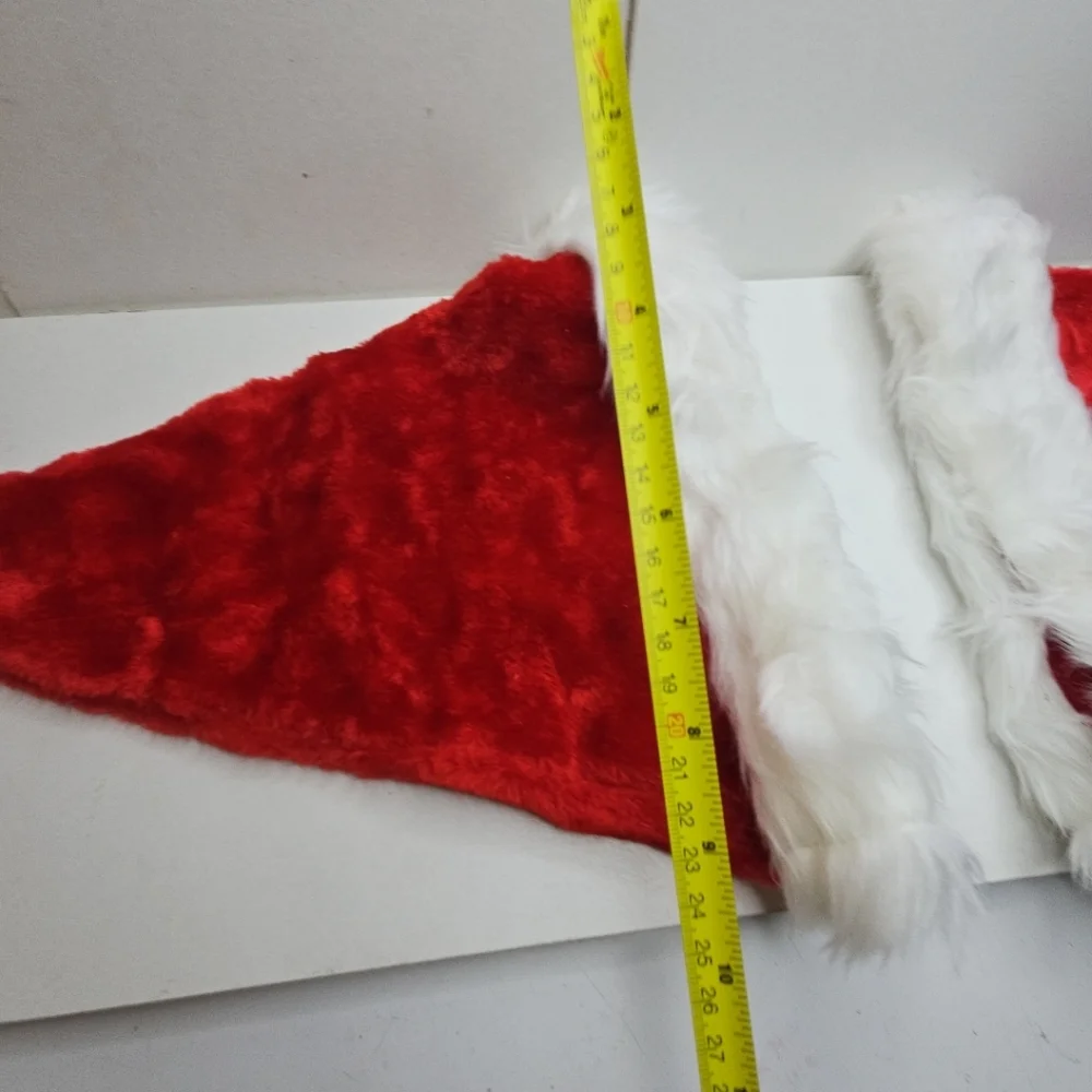 Red Santa Hat with White Fur Trim Set Of 2